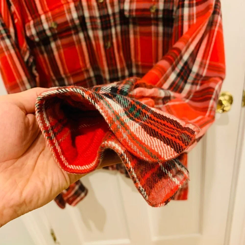 Vintage Woolrich Flannel Men's Thick Work Shirt Size Large Heavy Chamois Work - Picture 9 of 10